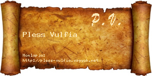 Pless Vulfia névjegykártya